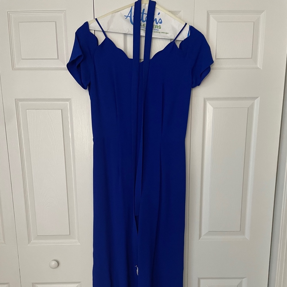 Monteau Blue Scalloped Jumpsuit